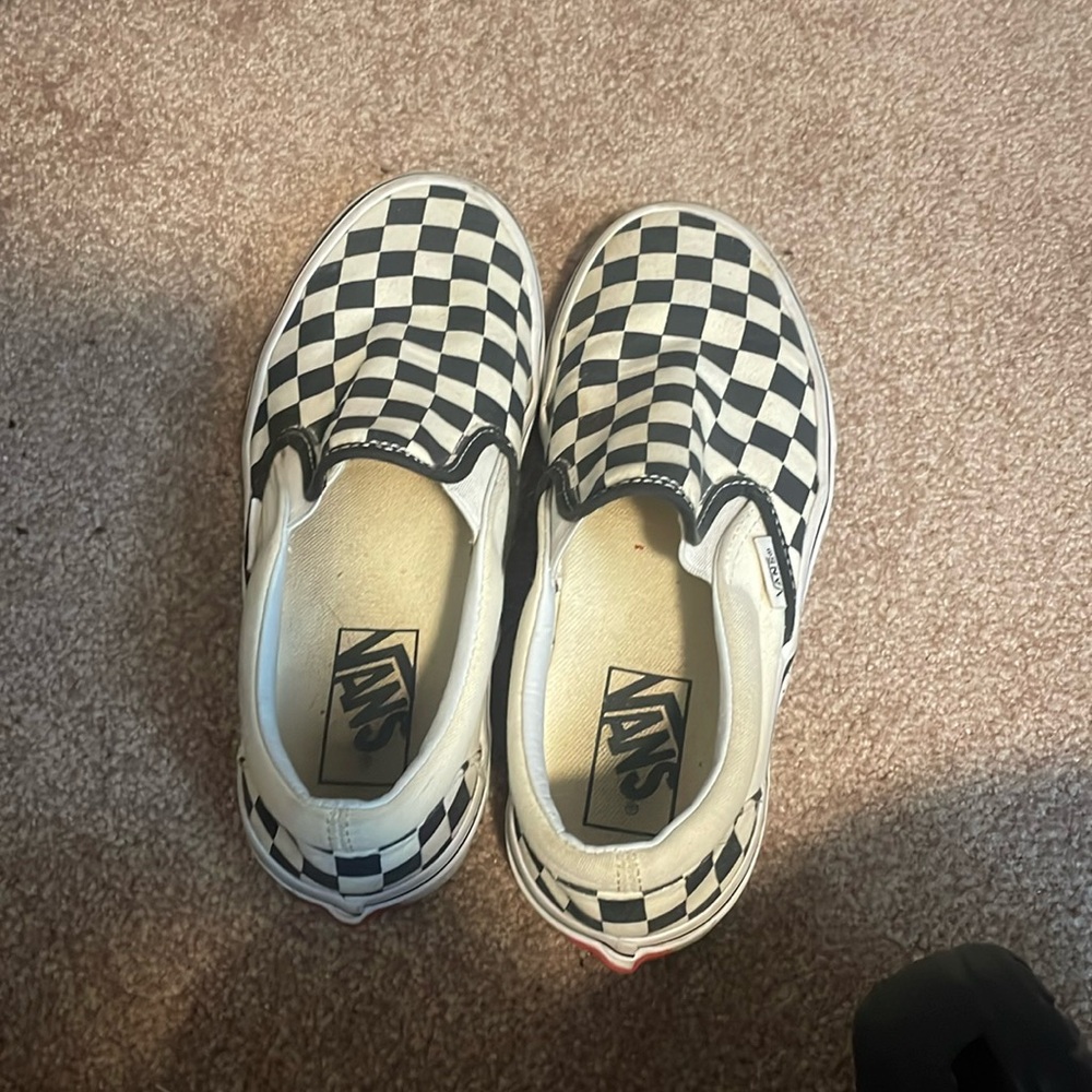 checkered slip on vans